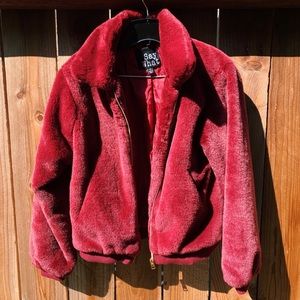 Red Faux Fur Jacket